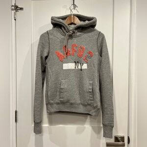 Abercrombie & Fitch Cream and Gray Hoodie